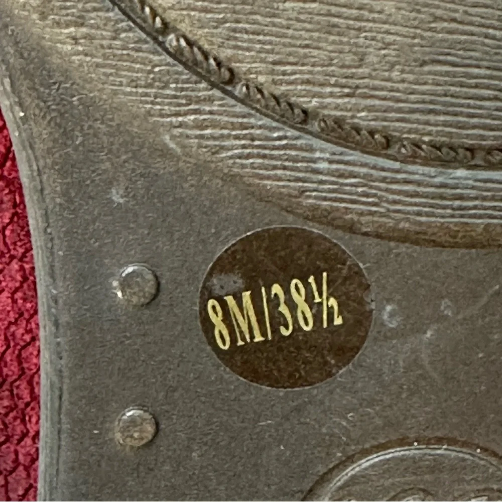 LUCKY BRAND Bernaeh Ankle Bootie Size 8M Red Buckle Cowgirl Moto Suede P… - Picture 12 of 15